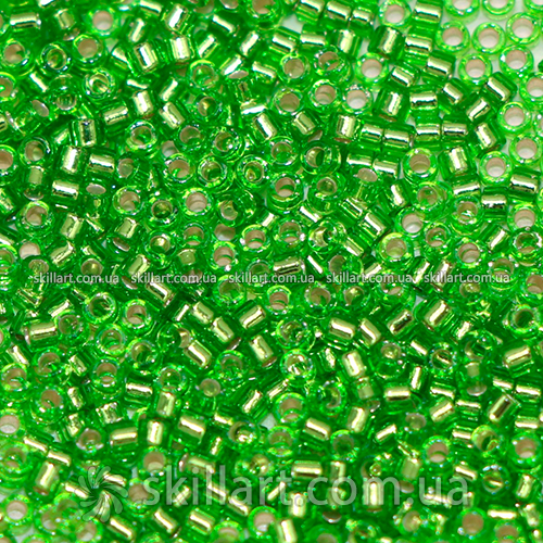 Бисер DB-1206 Miyuki Delica Beads 11/0 (прозрачный, салатовый)